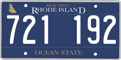 RI license plate 721192