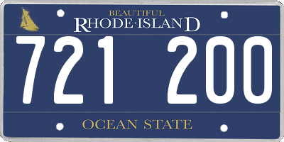 RI license plate 721200