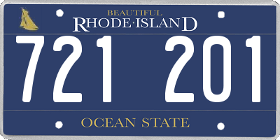 RI license plate 721201