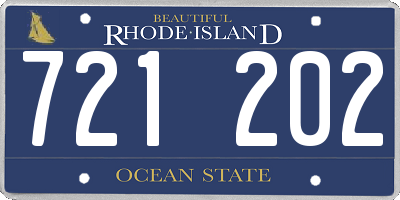 RI license plate 721202