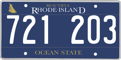 RI license plate 721203