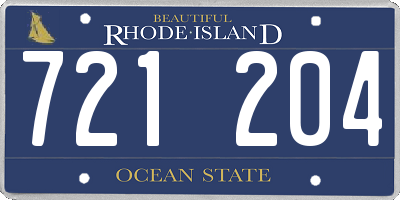 RI license plate 721204