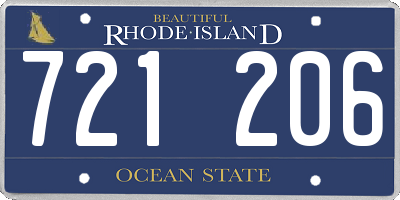 RI license plate 721206