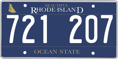 RI license plate 721207