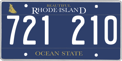 RI license plate 721210