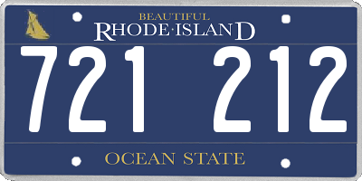 RI license plate 721212