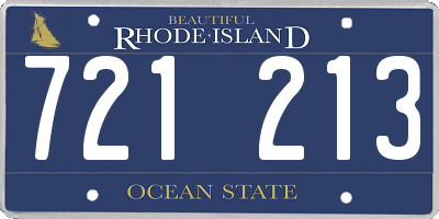 RI license plate 721213