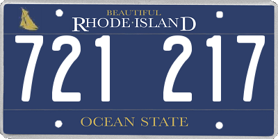 RI license plate 721217