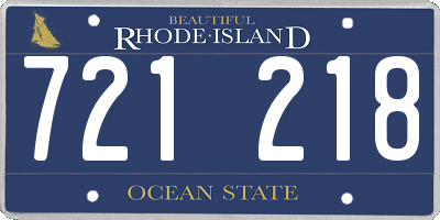 RI license plate 721218