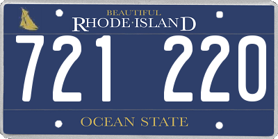 RI license plate 721220