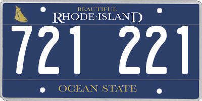 RI license plate 721221