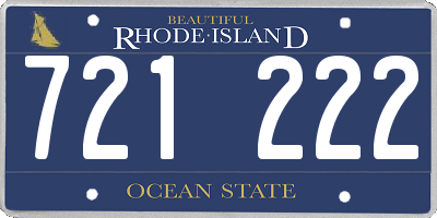 RI license plate 721222