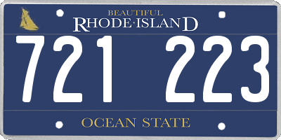 RI license plate 721223