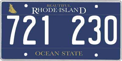 RI license plate 721230