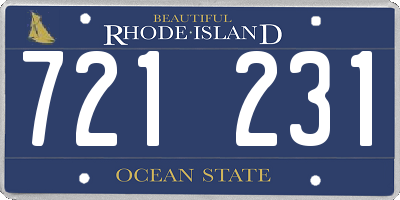 RI license plate 721231