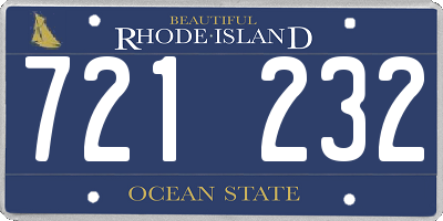 RI license plate 721232