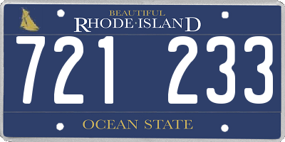 RI license plate 721233