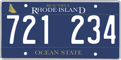RI license plate 721234