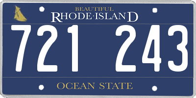 RI license plate 721243