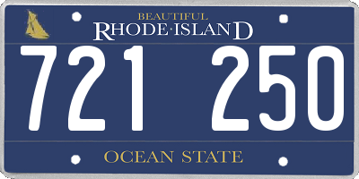 RI license plate 721250