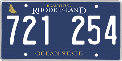 RI license plate 721254