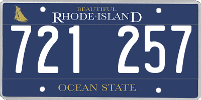 RI license plate 721257