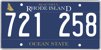 RI license plate 721258