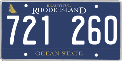 RI license plate 721260
