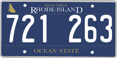 RI license plate 721263