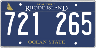 RI license plate 721265