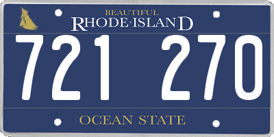 RI license plate 721270