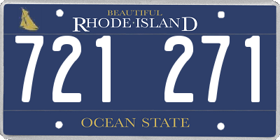 RI license plate 721271