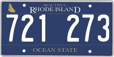 RI license plate 721273