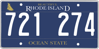 RI license plate 721274