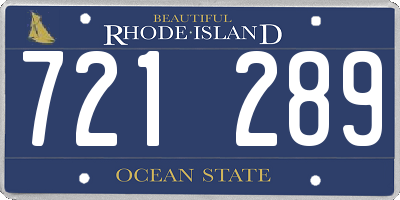 RI license plate 721289