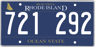RI license plate 721292
