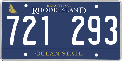 RI license plate 721293