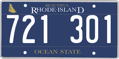 RI license plate 721301