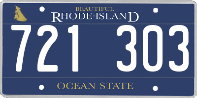 RI license plate 721303