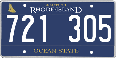 RI license plate 721305
