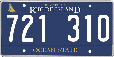 RI license plate 721310
