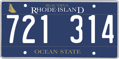 RI license plate 721314