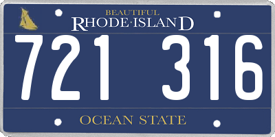 RI license plate 721316