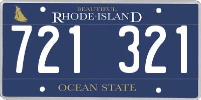 RI license plate 721321