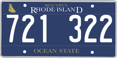 RI license plate 721322