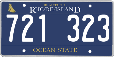 RI license plate 721323