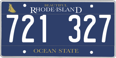 RI license plate 721327
