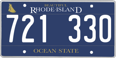RI license plate 721330