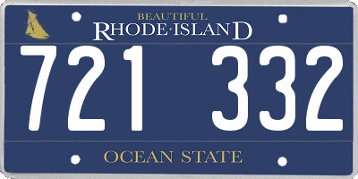 RI license plate 721332
