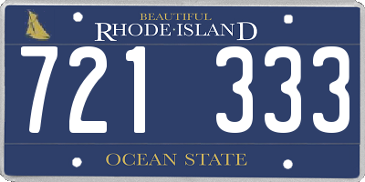 RI license plate 721333